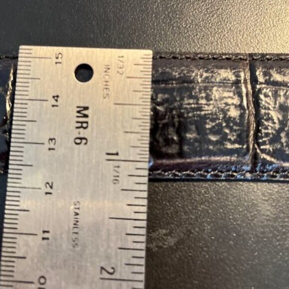 Jos A Bank Black Crocodile Embossed Leather Belt - Picture 5 of 8